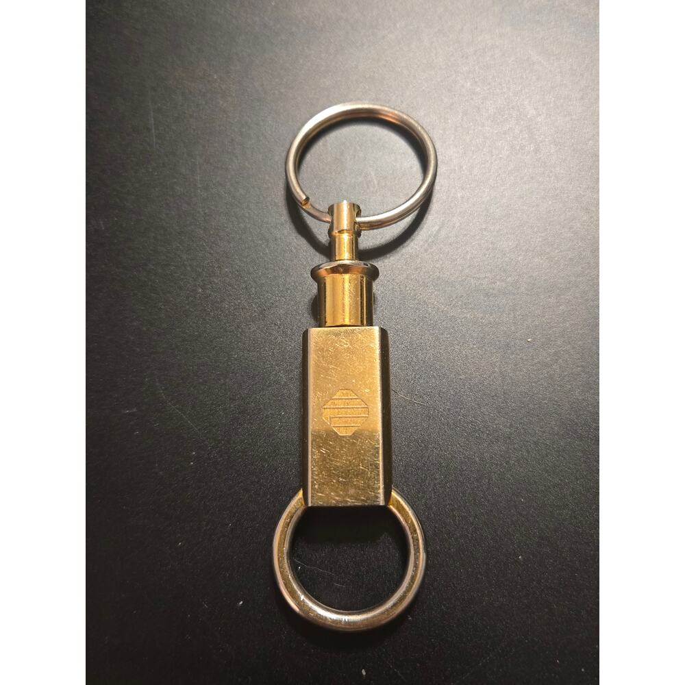 Vintage Barlow Gold Tone Pull Apart Quick Release Valet Key Ring